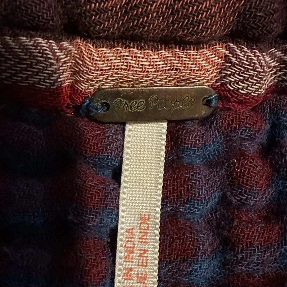 Free People Oversized Mixed Plaid Button Down - Picture 4 of 6